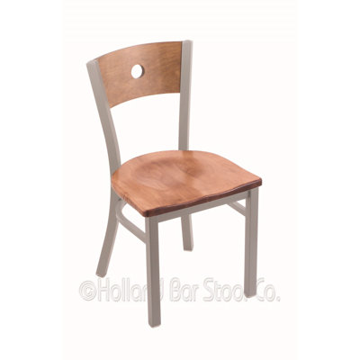 Voltaire Side Chair Base Finish: Anodized Nickel, Upholstery: Medium Maple