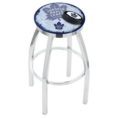 NHL 25 inch Swivel Bar Stool with Cushion NHL Team: Toronto Maple Leafs