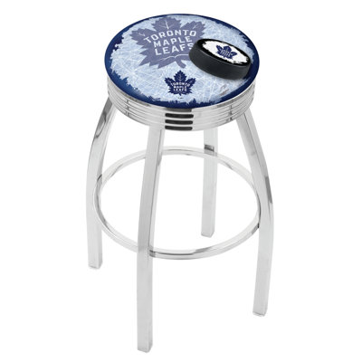 NHL 25 inch Swivel Bar Stool with Cushion NHL Team: Toronto Maple Leafs