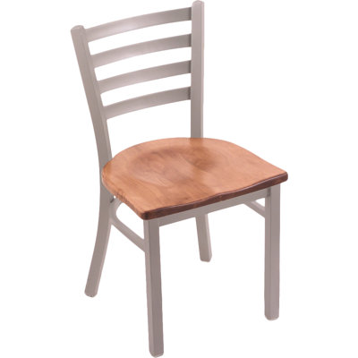 Jackie Side Chair Upholstery: Medium Oak, Base Finish: Pewter