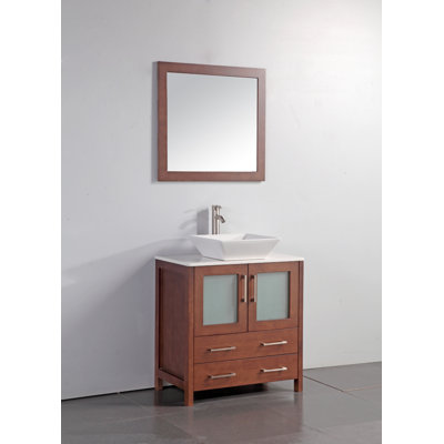 Wade Logan Dunellen 47 5 Single Bathroom Vanity Set With White Top Wade Logan Camillo 30 Single Bathroom Vanity Set With Mirror