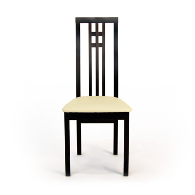 District Dining Side Chair Finish: Coffee, Upholstery: Beige Leatherette