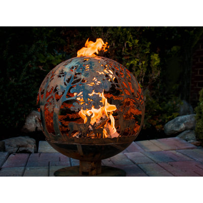 Esschertdesign Fancy Flames Globe Wildlife Fire Outdoor Fire Pit