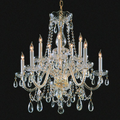 Bohemian 10 Light Candle Chandelier Crystal Type/Finish: Swarovski Strass/Polished Brass