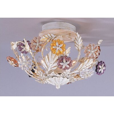 Retro 3 Light Semi Flush Mount