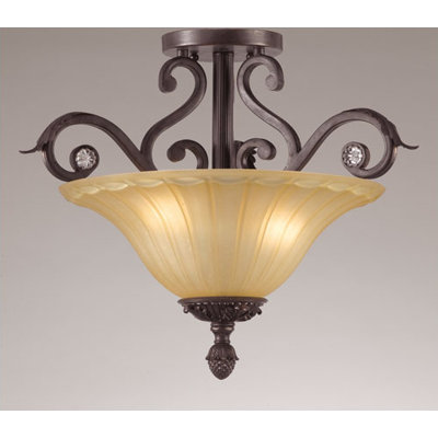 Winslow 3 Light Semi Flush Mount Finish: Dark Rust