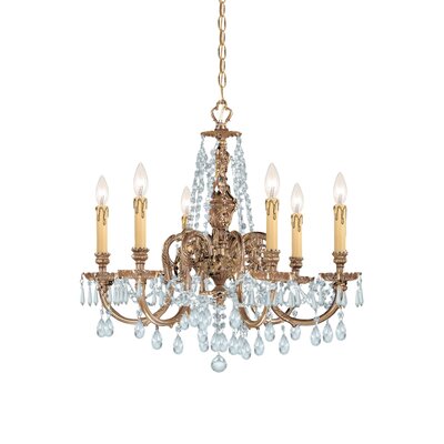 Olde World 6 Light Candle Chandelier Crystal Type: Swarovski Strass