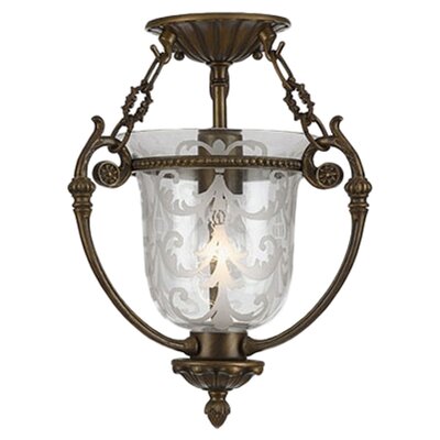 La Vella 1 Light Semi Flush Mount Finish: Antique Brass