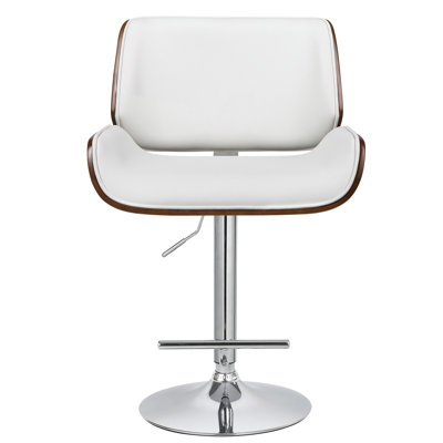 Oriole Adjustable Height Swivel Bar Stool Color: White