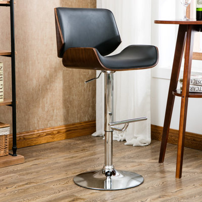 Oriole Adjustable Height Swivel Bar Stool Color: Black