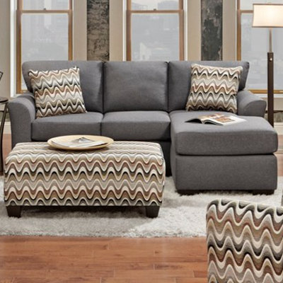 Chelsea Home 193903-S-CG Weaver Reversible Sectional Upholstery