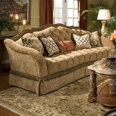 Michael Amini 72815-GREEN-55 Villa Valencia Tufted Sofa