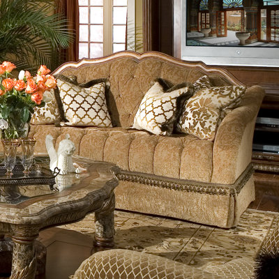 Michael Amini 72825-GREEN-55 Villa Valencia Loveseat