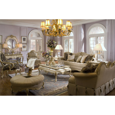 Michael Amini 54815-CHPGN-04 / 54815-DKPLM-59 Lavelle Sofa and Settee Set