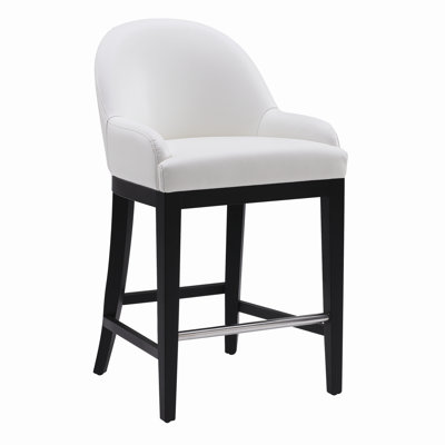 5West Haven 26 inch Bar Stool with Cushion Upholstery: Ivory