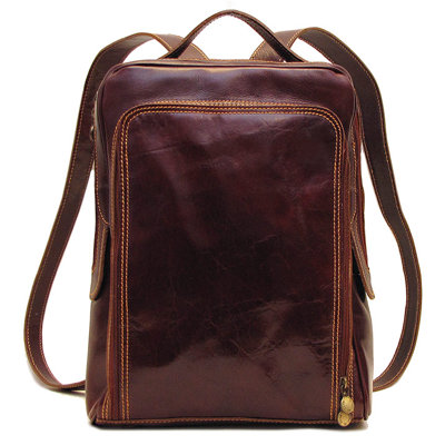 Milano Leather Backpack Color: Brown image