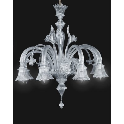 Geremia 8 Light Chandelier Color: Clear with Silver Leaf