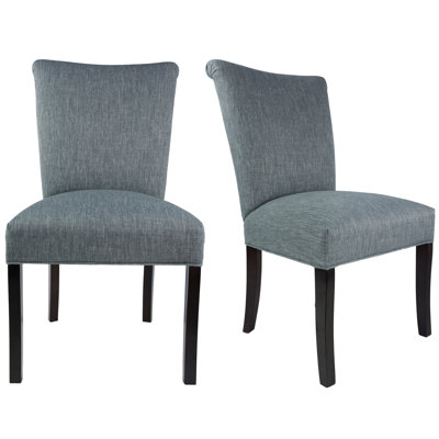 Barcelona Upholstered Parsons Chair in Espresso Upholstery: Ash