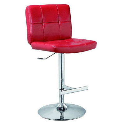 Miraval Adjustable Height Swivel Bar Stool Upholstery: Red