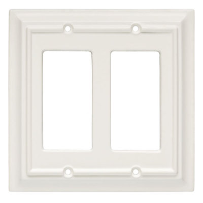 Wood Architectural Double Decorator Wall Plate Finish: White