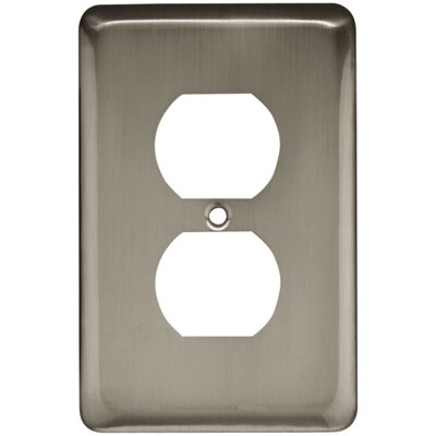 Stamped Round Single Duplex Wall Plate Finish: Satin Nickel