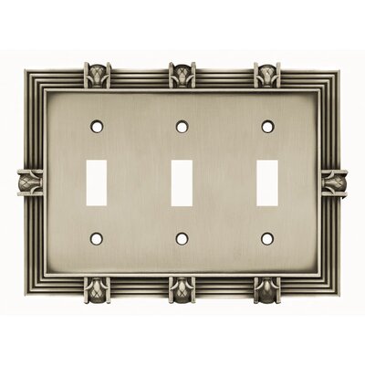 Pineapple Triple Switch Wall Plate Finish: Antique Brass