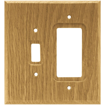 Wood Square Single Switch/Decorator Wall Plate Finish: Medium Oak