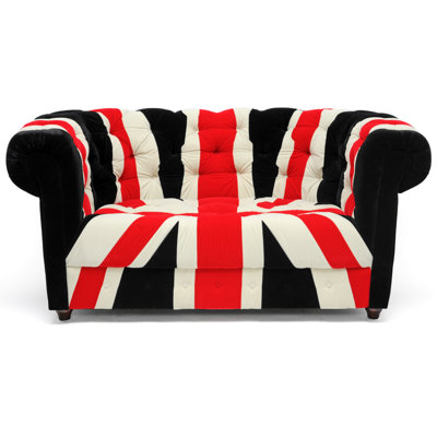 9930-UK FLAG-LOVESEAT WHI2036 Wholesale Interiors Baxton Studio Union Velveteen Sofa
