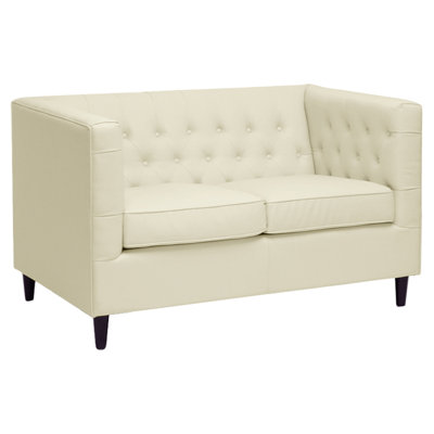 BH-63802-2-Beige-LS WHI4627 Wholesale Interiors Baxton Studio Darrow Leather Loveseat