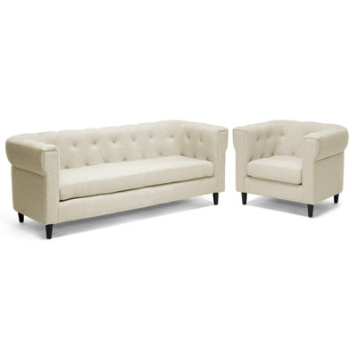 Wholesale Interiors BH-63800 2PC sofa set Baxton Studio Cortland Chesterfield Sofa Set