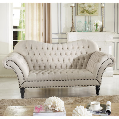 TSF-7202-LS-Beige WHI5437 Wholesale Interiors Baxton Studio Bostwick Classic Victorian Loveseat