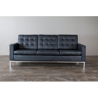 810-Black-SF WHI5507 Wholesale Interiors Baxton Studio Connoisseur Sofa
