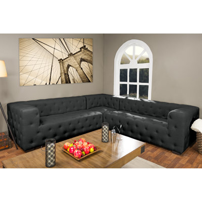 Wholesale Interiors TSF-8109-Grey-SECTNL Baxton Studio Sectional