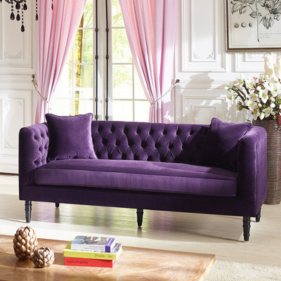 TSF-8127-SF Purple Velvet WHI6526 Wholesale Interiors Baxton Studio Rylee Sofa