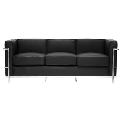 610-sofa-Black WHI7096 Wholesale Interiors DeGaulle Leather Sofa in Black