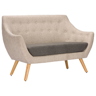 DO-6273-2 WHI6293 Wholesale Interiors Baxton Studio Astrid Mid-Century Fabric Loveseat