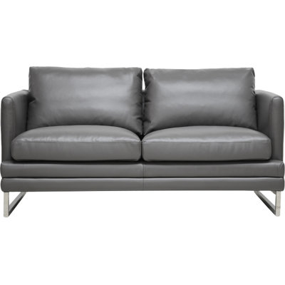 1378-DU8145-LS WHI4653 Wholesale Interiors Baxton Studio Dakota Leather Loveseat
