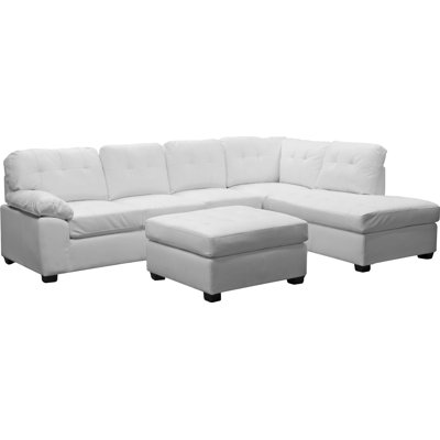 Wholesale Interiors R7470 3PC Sofa-WHITE Baxton Studio Sectional Upholstery
