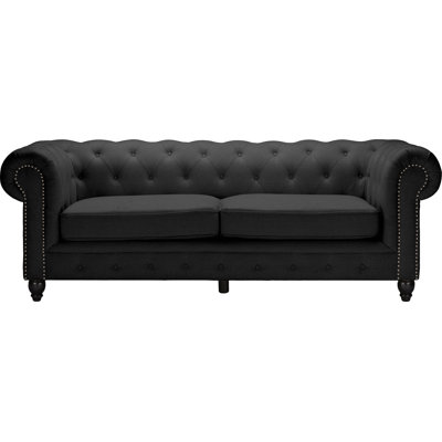 TSF-8149-3-SF-Grey WHI6598 Wholesale Interiors Baxton Studio Cassandra Rolled Arm 3 Seater Sofa Upholstery