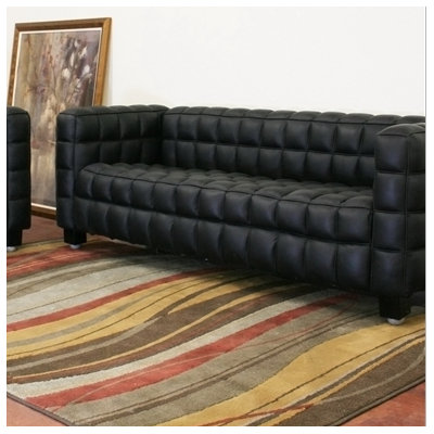 B56-0717-Sofa-Black WHI1630 Wholesale Interiors Baxton Studio Arriga Sofa
