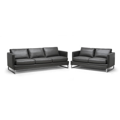Wholesale Interiors 1378-DU8145 2PC set Baxton Studio Dakota Leather Sofa Set