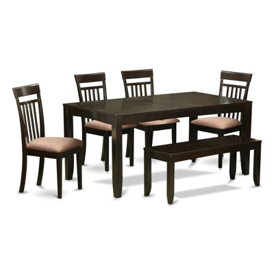 Lynfield 6 Piece Dining Set Upholstery: Microfiber Upholstery