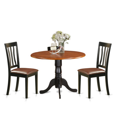 3 Piece Dining Set Upholstery: Faux Leather