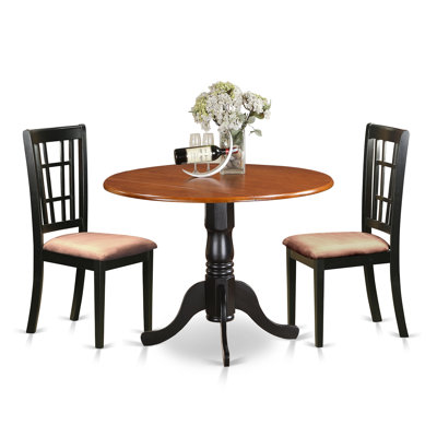 3 Piece Dining Set Upholstery: Microfiber Upholstery