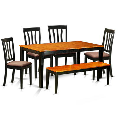 6 Piece Dining Set Upholstery: Microfiber Upholstery