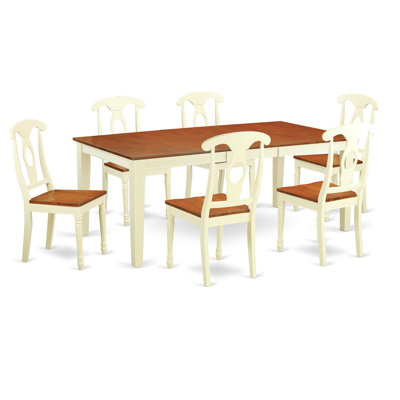 Quincy 7 Piece Dining Set Finish: Buttermilk & Cherry