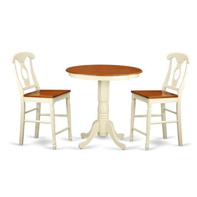 Eden 3 Piece Counter Height Pub Table Set Finish: Buttermilk/Cherry
