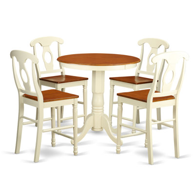 Eden 5 Piece Counter Height Pub Table Set Finish: Buttermilk/Cherry