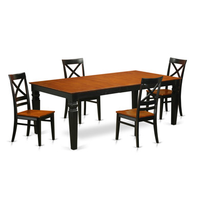 Logan 5 Piece Dining Set Chair Finish: Black
