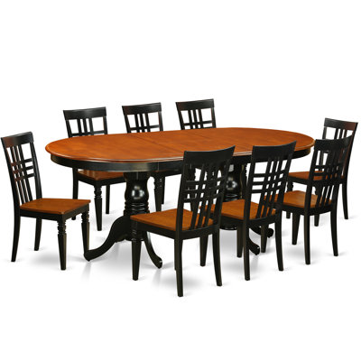 9 Piece Dining Set Chair Finish: Black